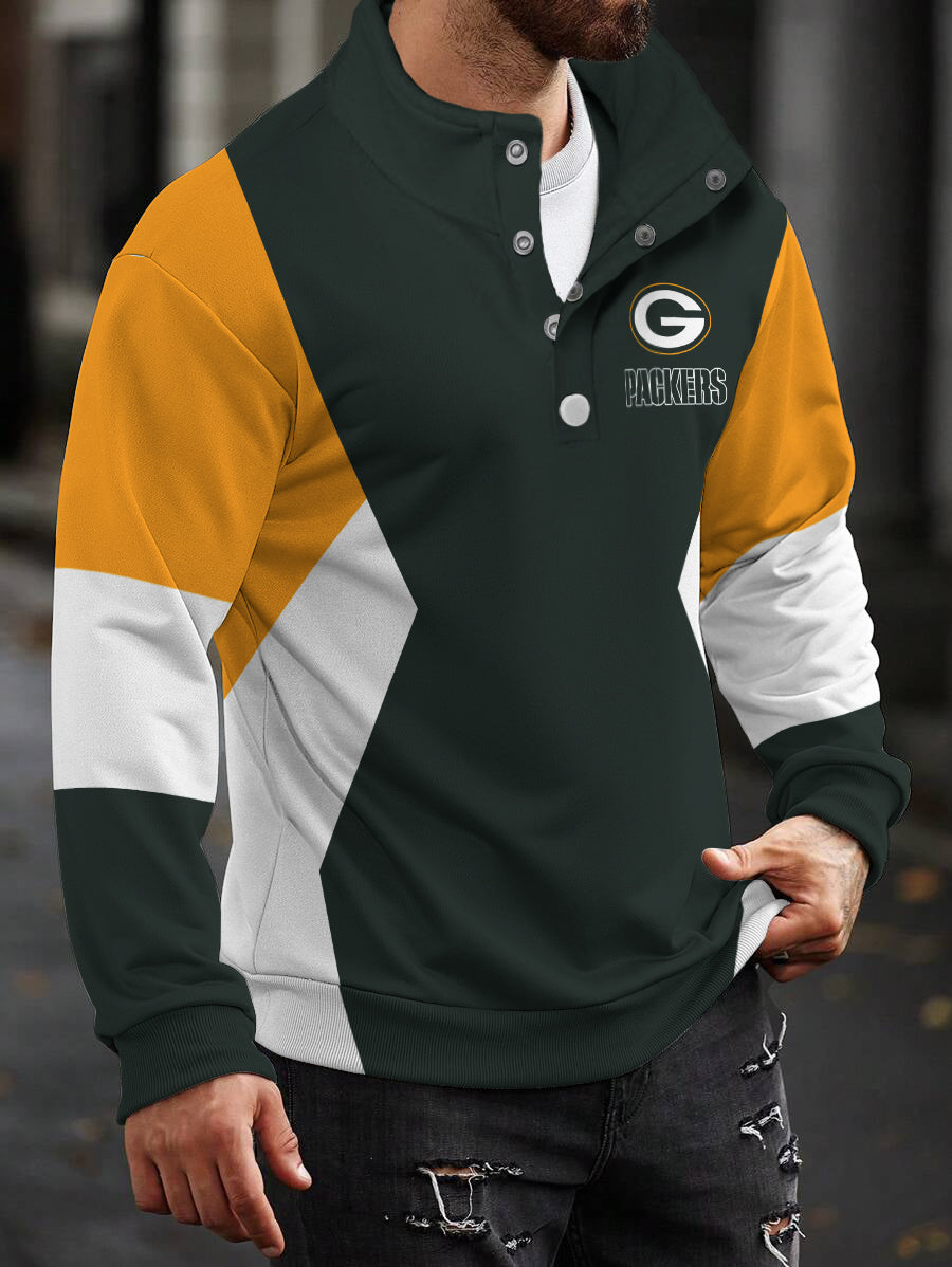 Green Bay Packers Casual Colorful Stand Collar Sweatshirt AZBTSCSW000434