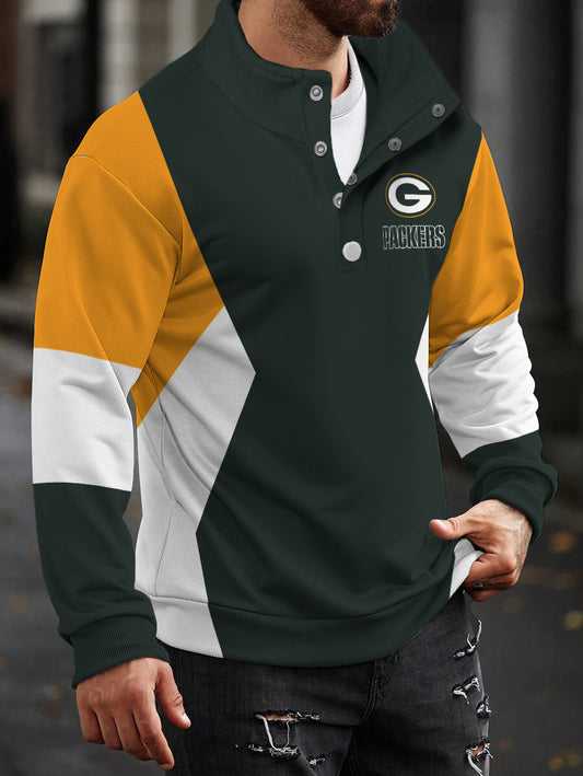 Green Bay Packers Casual Colorful Stand Collar Sweatshirt AZBTSCSW000434