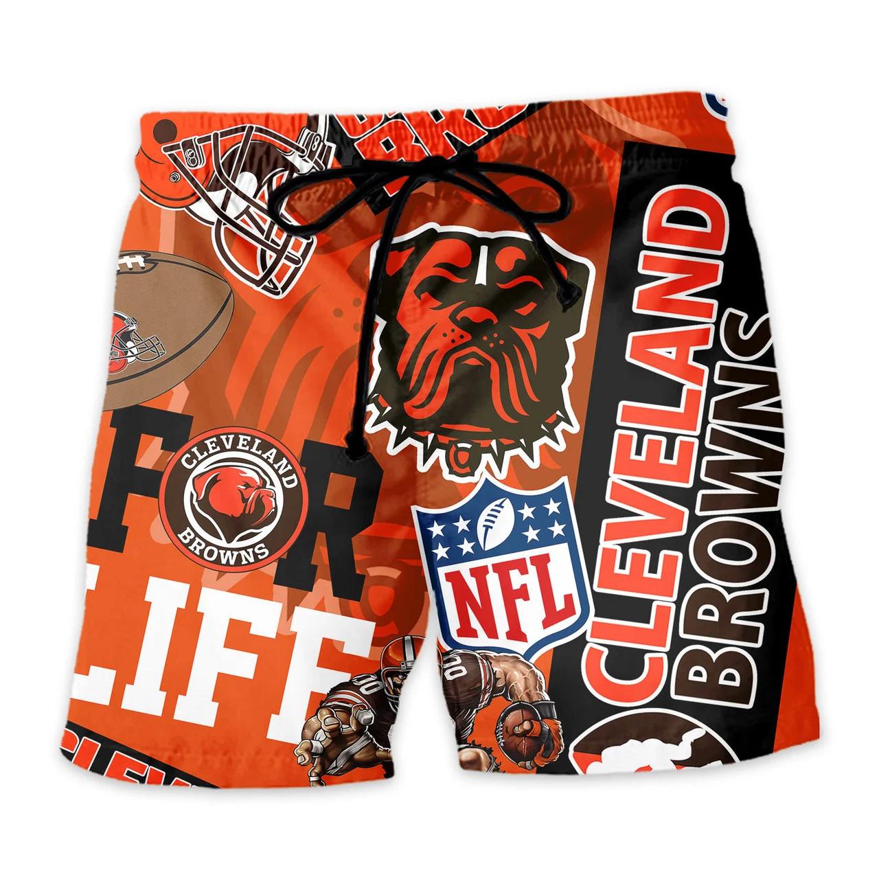 Cleveland Browns Custom Limited Edition For Life Hawaiian Shirt and Shorts AZHAHWSS000259