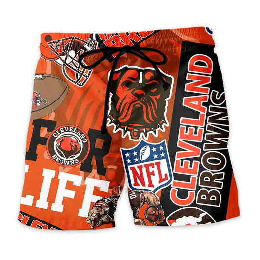 Cleveland Browns Custom Limited Edition For Life Hawaiian Shirt and Shorts AZHAHWSS000259
