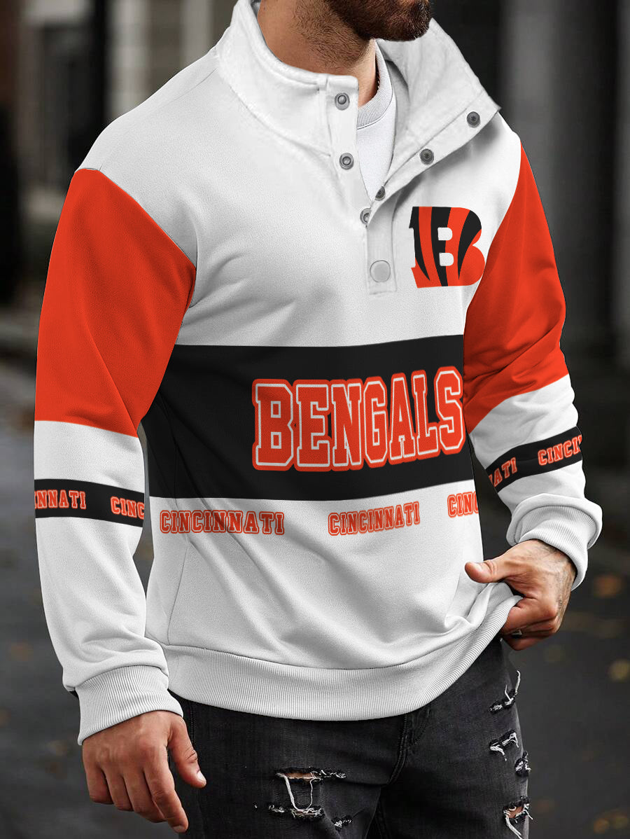 Cincinnati Bengals Casual Colorful Stand Collar Sweatshirt AZBTSCSW000380