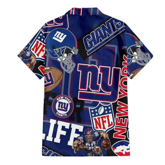 New York Giants Custom Limited Edition For Life Hawaiian Shirt and Shorts AZHAHWSS000251