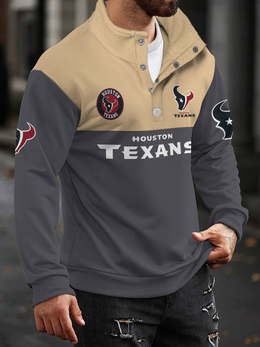 Houston Texans Casual Colorful Stand Collar Sweatshirt AZBTSCSW000252