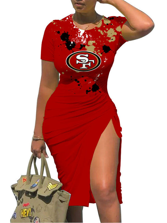 San Francisco 49ers Slit Bodycon Dress  AZBTSBD000023