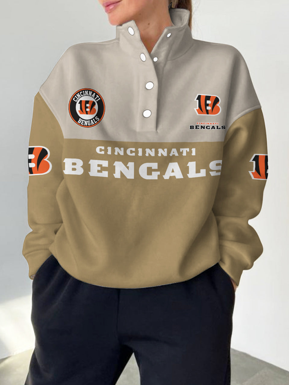 Cincinnati Bengals Casual Colorful Stand Collar Sweatshirt AZBTSCSW000339
