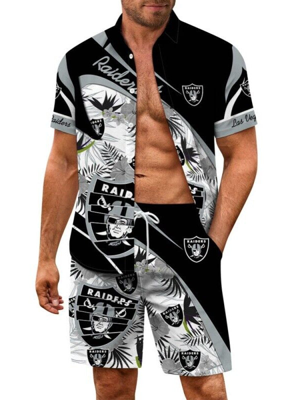 Las Vegas Raiders Combo Hawaiian Shirt and Shorts AZBTHWSS000066