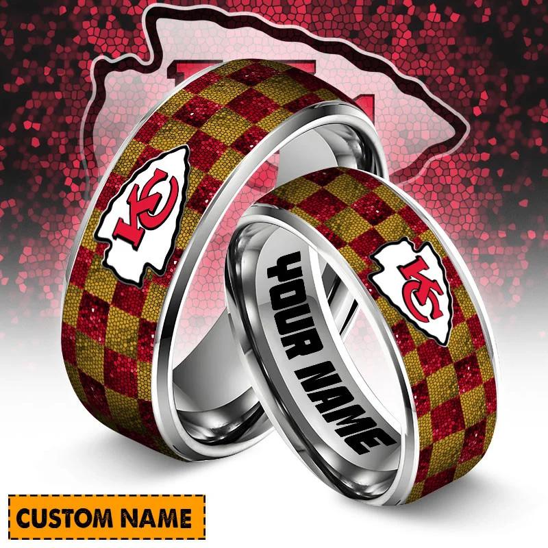 Kansas City Chiefs Special Stainless Ring Custom Name AZBTSR000028