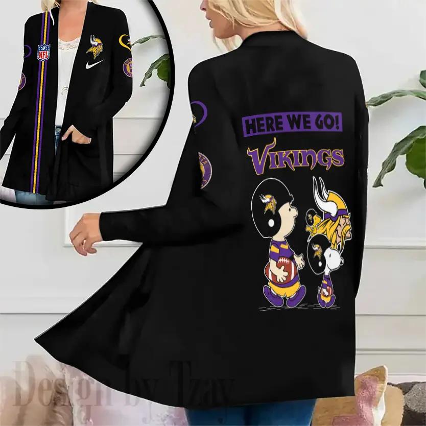 Minnesota Vikings Women Patch Pocket Cardigan BT128