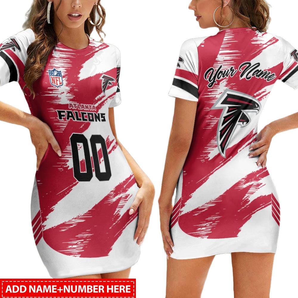 Atlanta Falcons Personalized Short Sleeve Bodycon Mini Dress BGCSD466