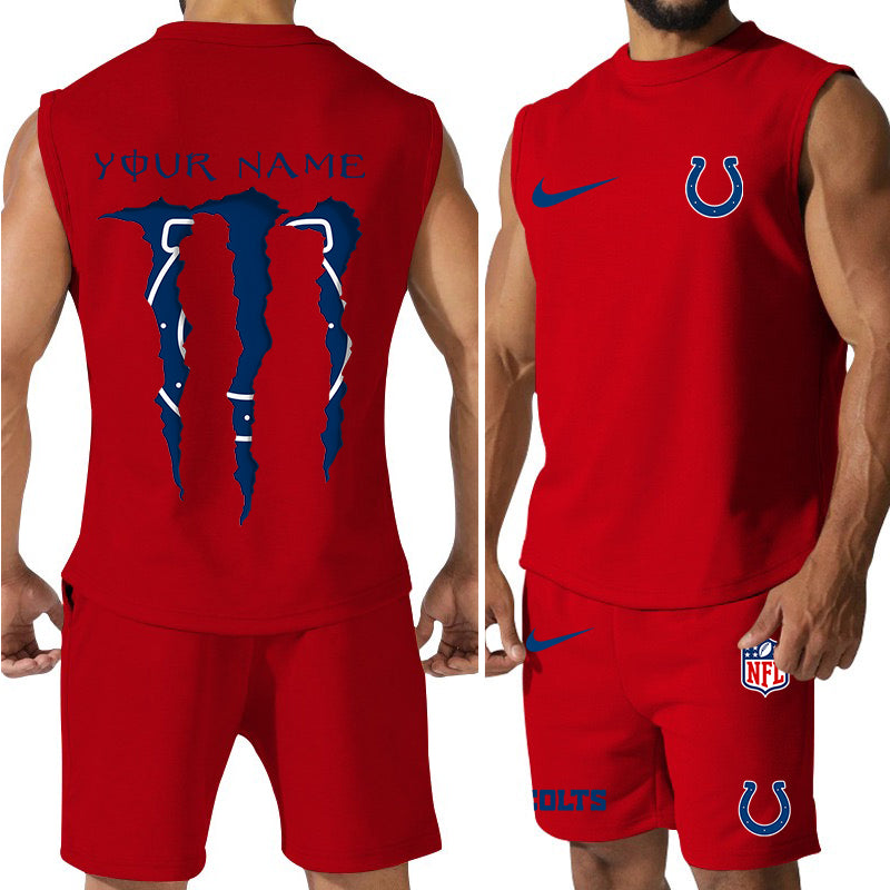 Indianapolis Colts Colorful Combo Men Jersey Tank Top and Shorts AZBTCMJTTS000019