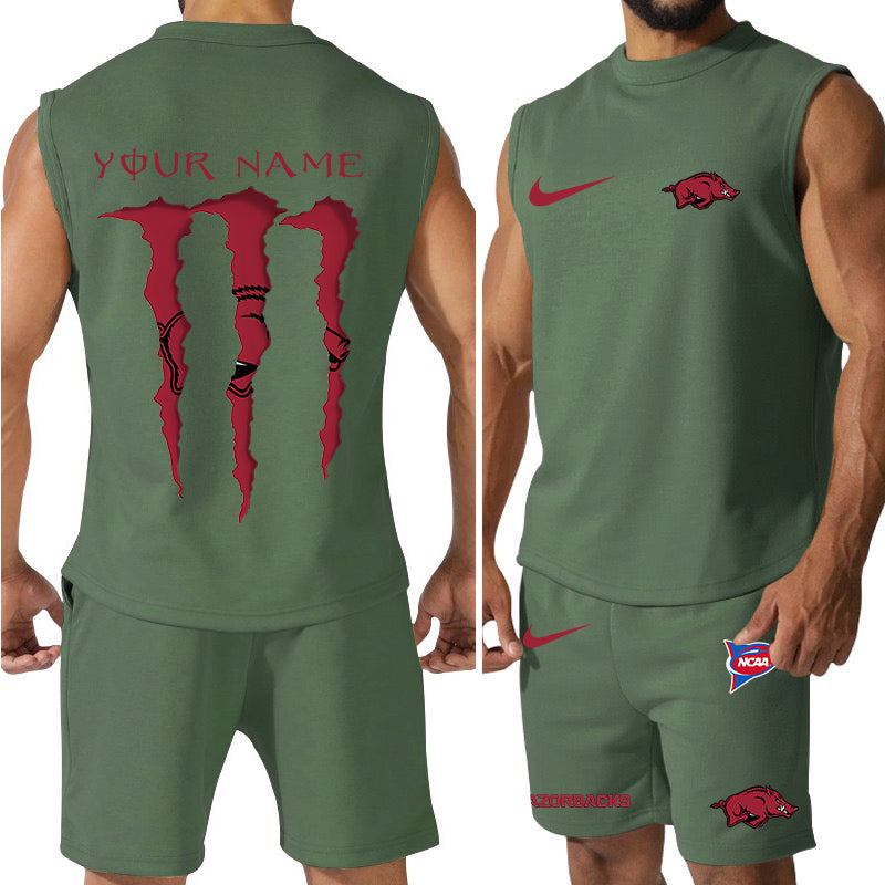 Arkansas Razorbacks Colorful Combo Men Jersey Tank Top and Shorts AZBTCMJTTS000058