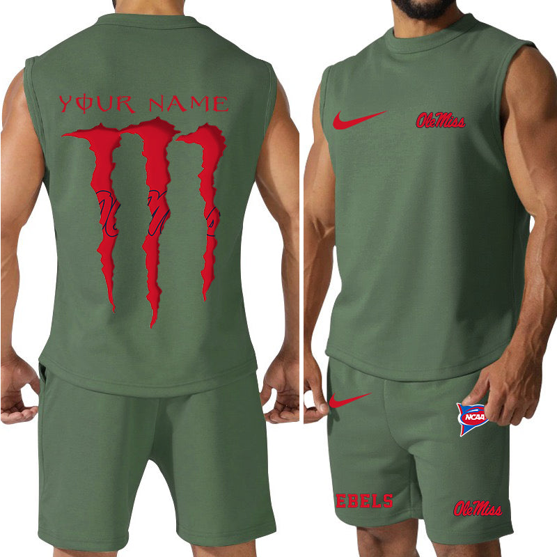 Ole Miss Rebels Colorful Combo Men Jersey Tank Top and Shorts AZBTCMJTTS000061