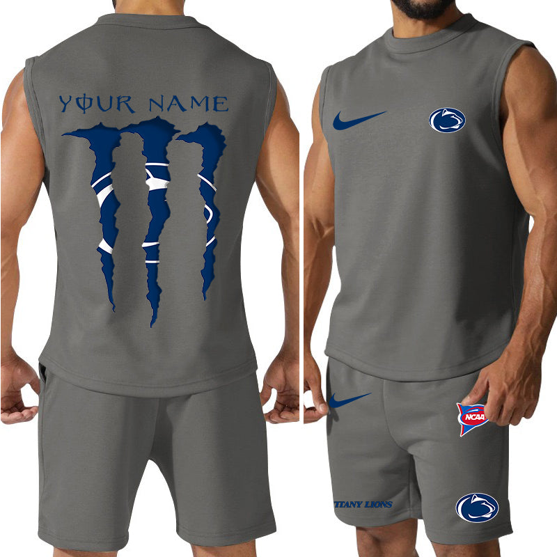 Penn State Nittany Lions Colorful Combo Men Jersey Tank Top and Shorts AZBTCMJTTS000063