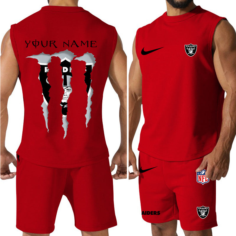 Las Vegas Raiders Colorful Combo Men Jersey Tank Top and Shorts AZBTCMJTTS000028