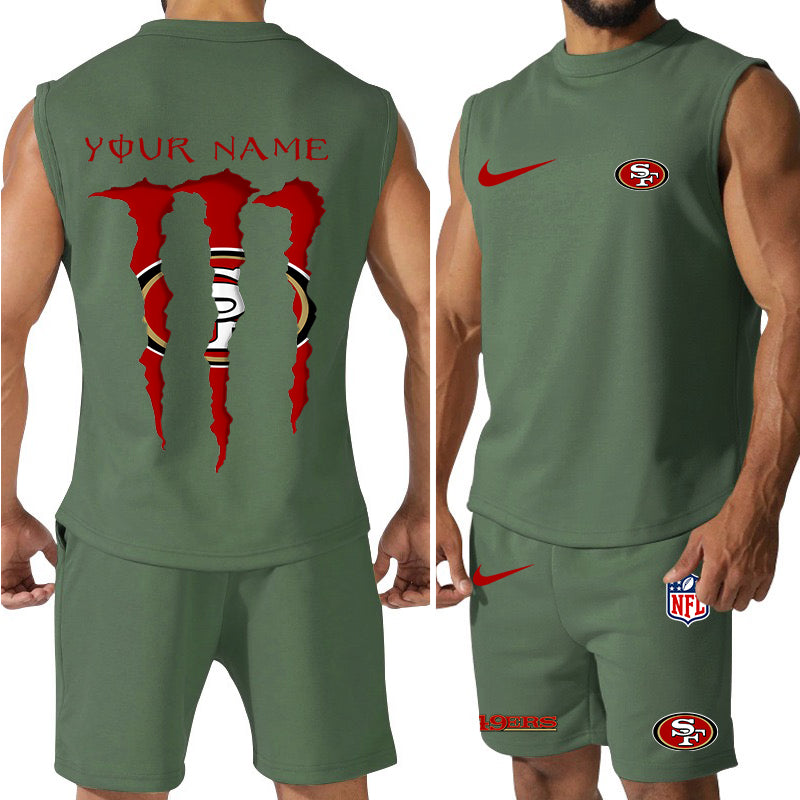San Francisco 49ers Colorful Combo Men Jersey Tank Top and Shorts AZBTCMJTTS000001