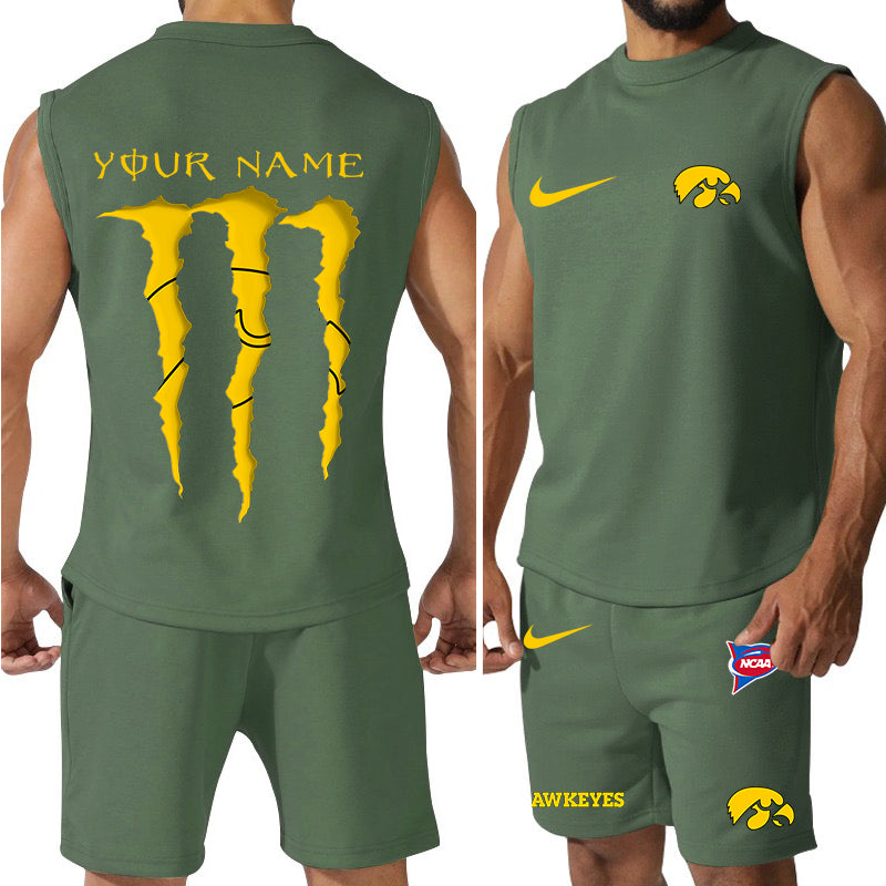 Iowa Hawkeyes Colorful Combo Men Jersey Tank Top and Shorts AZBTCMJTTS000060