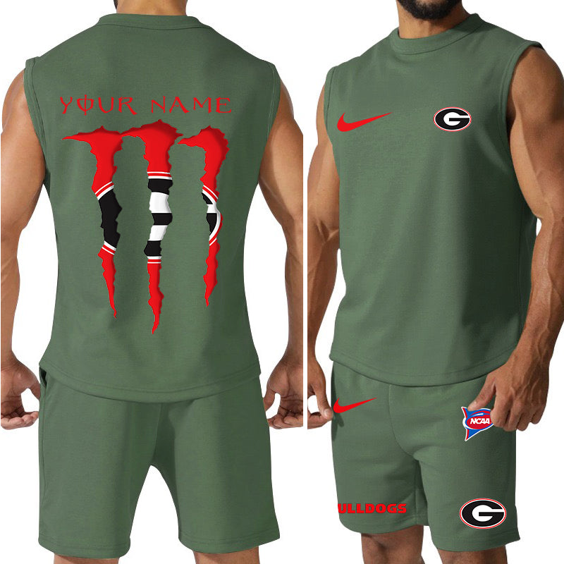 Georgia Bulldogs Colorful Combo Men Jersey Tank Top and Shorts AZBTCMJTTS000044