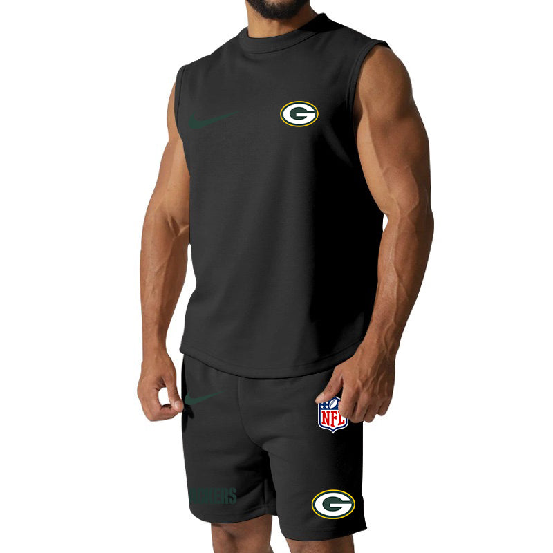 Green Bay Packers Colorful Combo Men Jersey Tank Top and Shorts AZBTCMJTTS000017