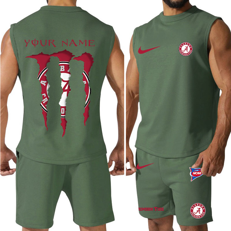 Alabama Crimson Tide Colorful Combo Men Jersey Tank Top and Shorts AZBTCMJTTS000038