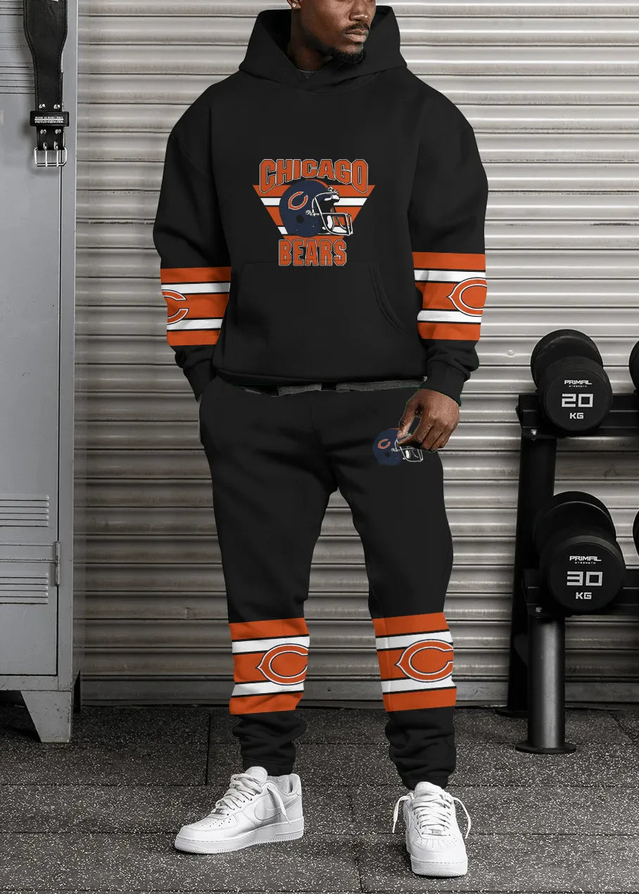 Chicago Bears Combo Pullover Hoodie And Sweatpants AZBTPHSP000032