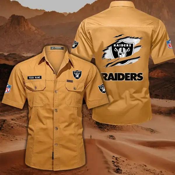Las Vegas Raiders Men’s Short Sleeve Cargo Shirts New 2025 AZBT2DCGS000017