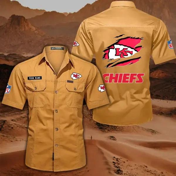Kansas City Chiefs Men’s Short Sleeve Cargo Shirts New 2025 AZBT2DCGS000016