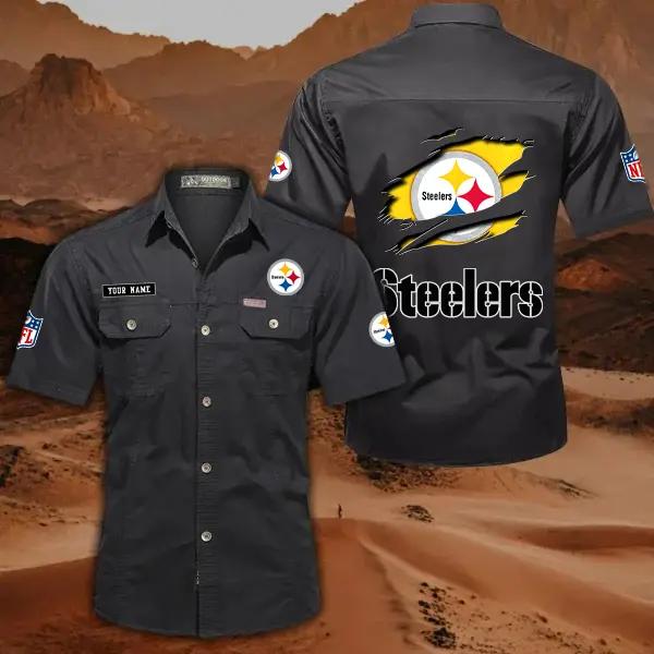 Pittsburgh Steelers Men’s Short Sleeve Cargo Shirts New 2025 AZBT2DCGS000032