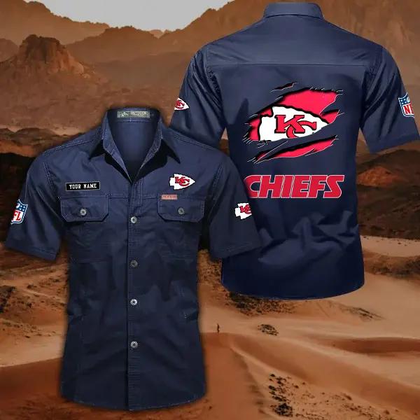 Kansas City Chiefs Men’s Short Sleeve Cargo Shirts New 2025 AZBT2DCGS000016