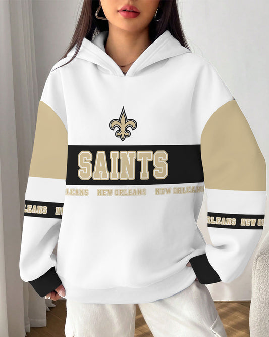 New Orleans Saints Printed Hooded Pocket Pullover Hoodie AZBTPH000104