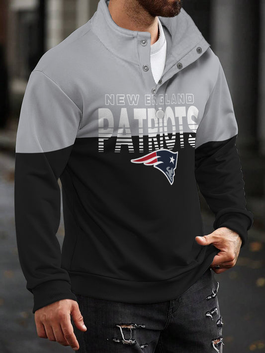 New England Patriots Casual Colorful Stand Collar Sweatshirt AZBTSCSW000653