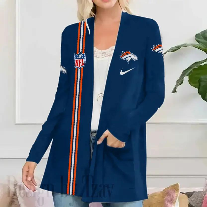 Denver Broncos Women Patch Pocket Cardigan BT062