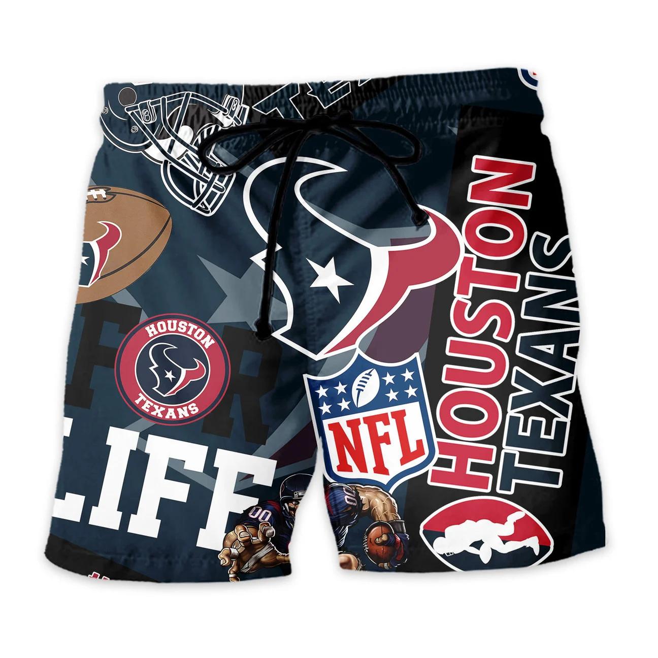 Houston Texans Custom Limited Edition For Life Hawaiian Shirt and Shorts AZHAHWSS000262