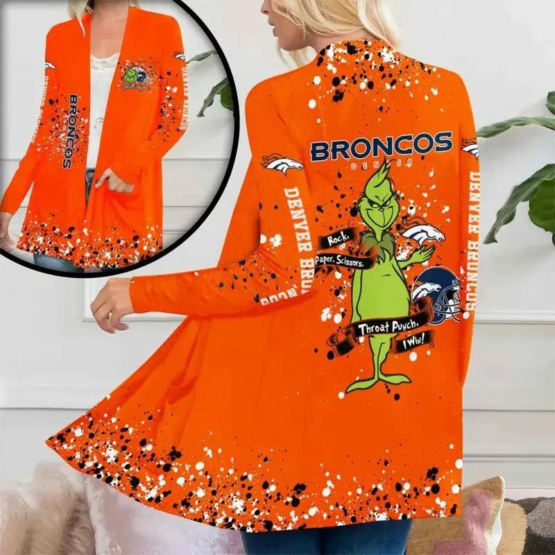 Denver Broncos Women Patch Pocket Cardigan BT060