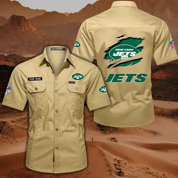 New York Jets Men’s Short Sleeve Cargo Shirts New 2025 AZBT2DCGS000025
