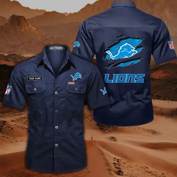 Detroit Lions Men’s Short Sleeve Cargo Shirts New 2025 AZBT2DCGS000011