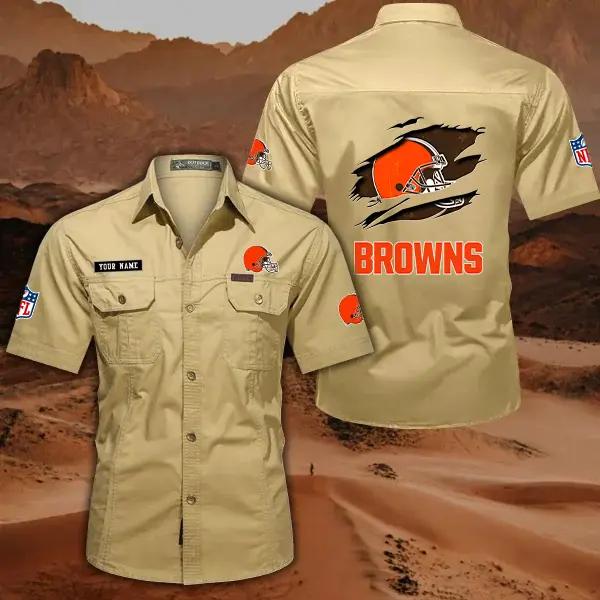 Cleveland Browns Men’s Short Sleeve Cargo Shirts New 2025 AZBT2DCGS000008