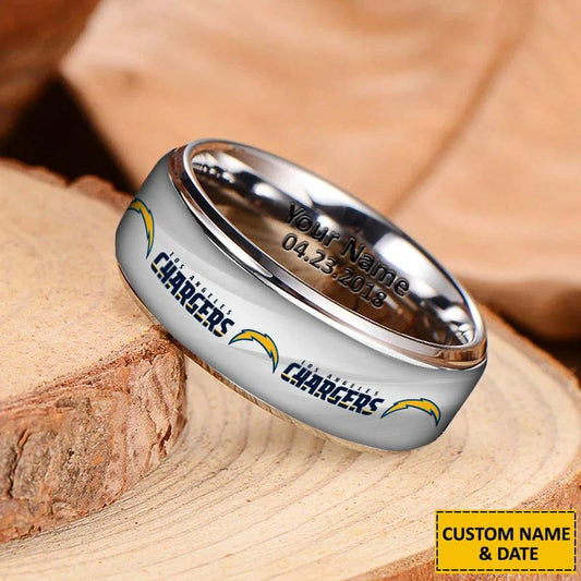 Los Angeles Chargers Special Stainless Ring Custom Name AZBTSR000038