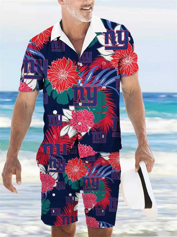 New York Giants Combo Hawaiian Shirt and Shorts AZBTHWSS000210