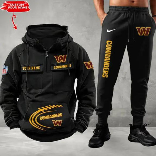 Washington Commanders Combo Multi-Pockets Hoodie And Pants EM30