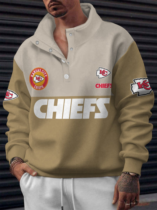 Kansas City Chiefs Casual Colorful Stand Collar Sweatshirt AZBTSCSW000625