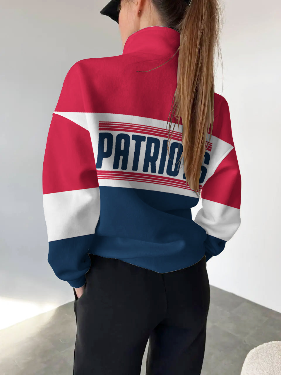 New England Patriots Casual Colorful Stand Collar Sweatshirt AZBTSCSW000573