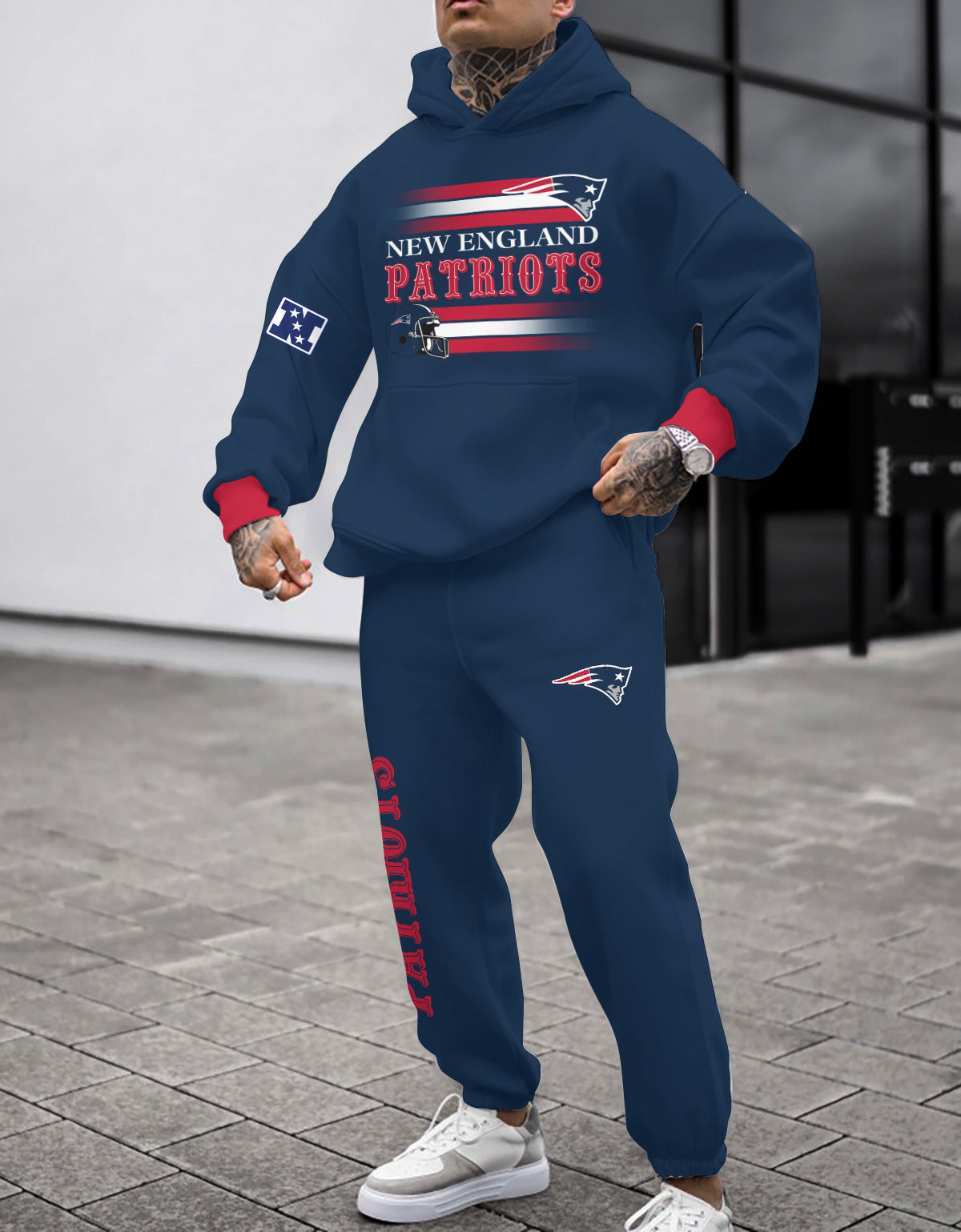 New England Patriots Combo Pullover Hoodie And Sweatpants AZBTPHSP000499