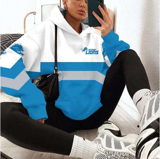 Detroit Lions Printed Hooded Pocket Pullover Hoodie AZBTPH000021