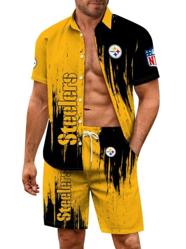 Pittsburgh Steelers Combo Hawaiian Shirt and Shorts AZBTHWSS000221