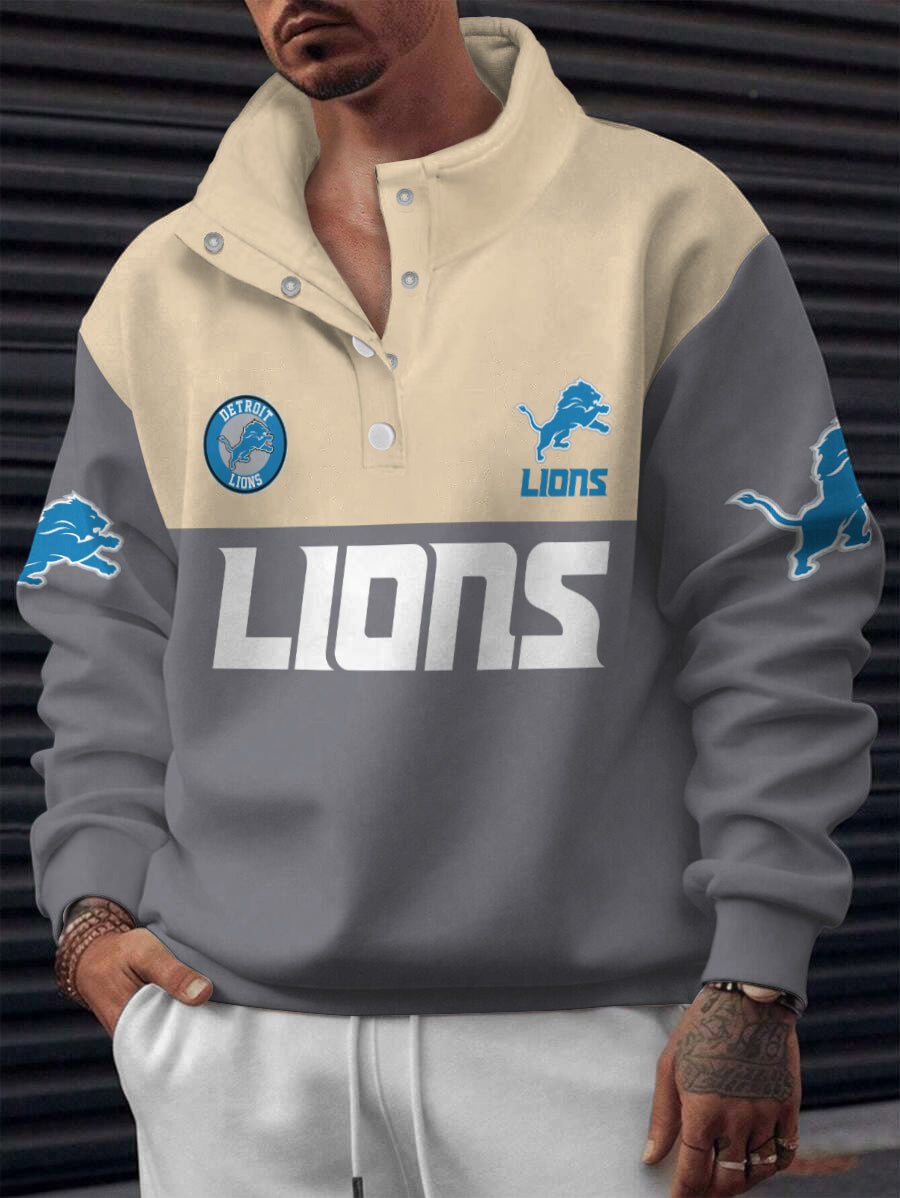 Detroit Lions Casual Colorful Stand Collar Sweatshirt AZBTSCSW000513