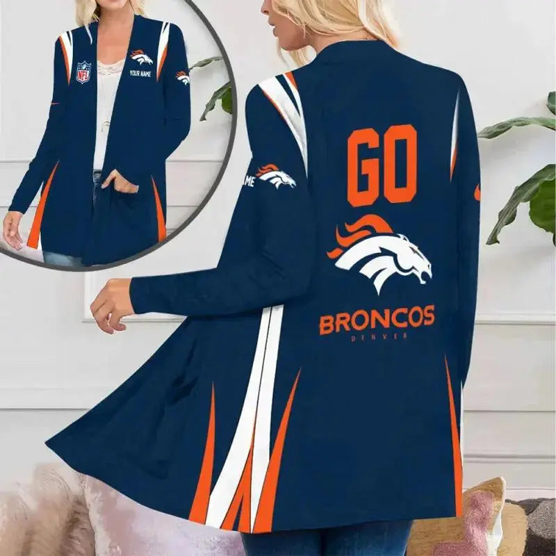 Denver Broncos Women Patch Pocket Cardigan BT057