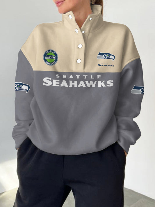 Seattle Seahawks Casual Colorful Stand Collar Sweatshirt AZBTSCSW000286