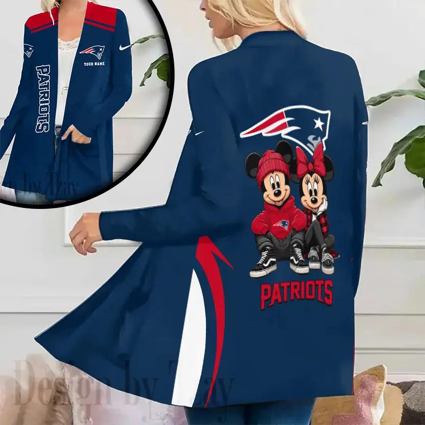 New England Patriots Women Patch Pocket Cardigan BT134