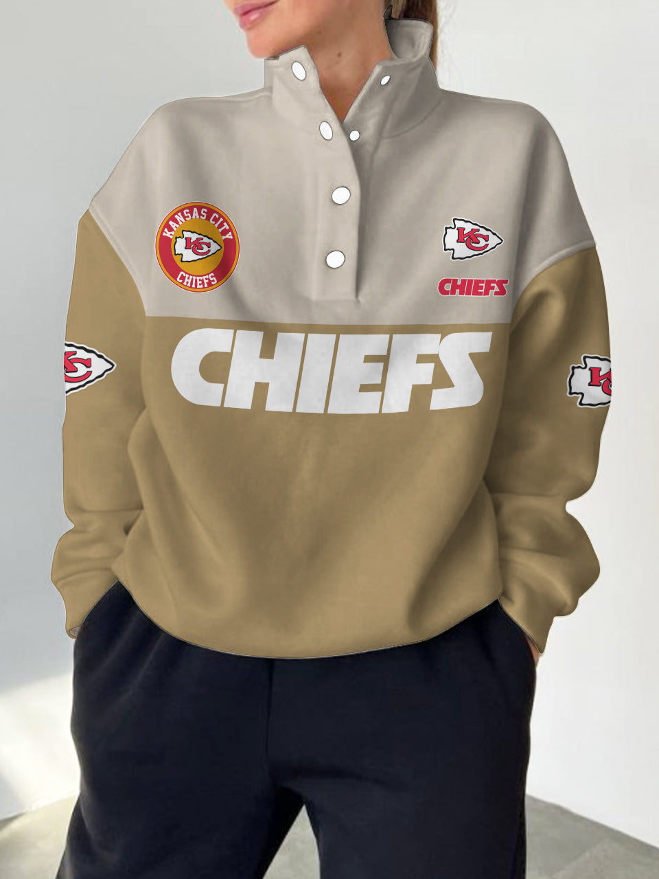 Kansas City Chiefs Casual Colorful Stand Collar Sweatshirt AZBTSCSW000449