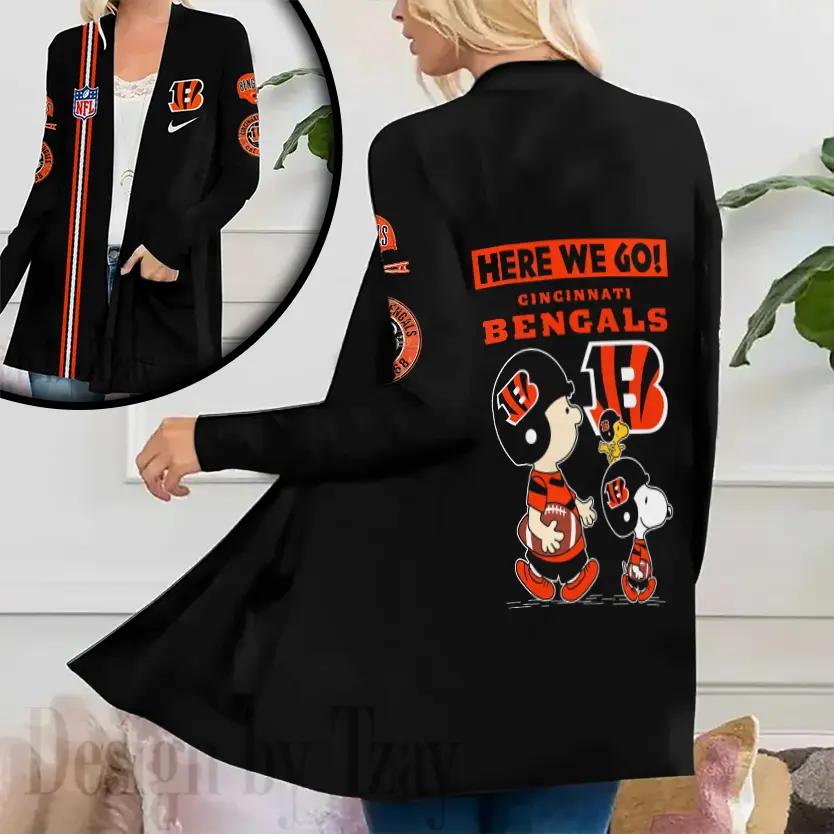 Cincinnati Bengals Women Patch Pocket Cardigan BT041